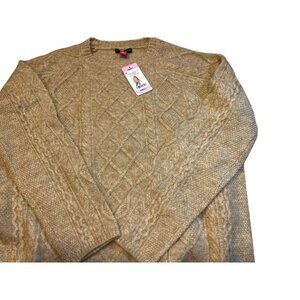 Women's Beige Cable Knit Sweater Pullover Vince Camuto